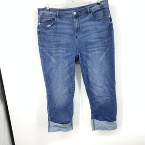 J Jill Denim Women Size 20W Jeans Straight Leg Ankle Crop High Rise Stretch Pant